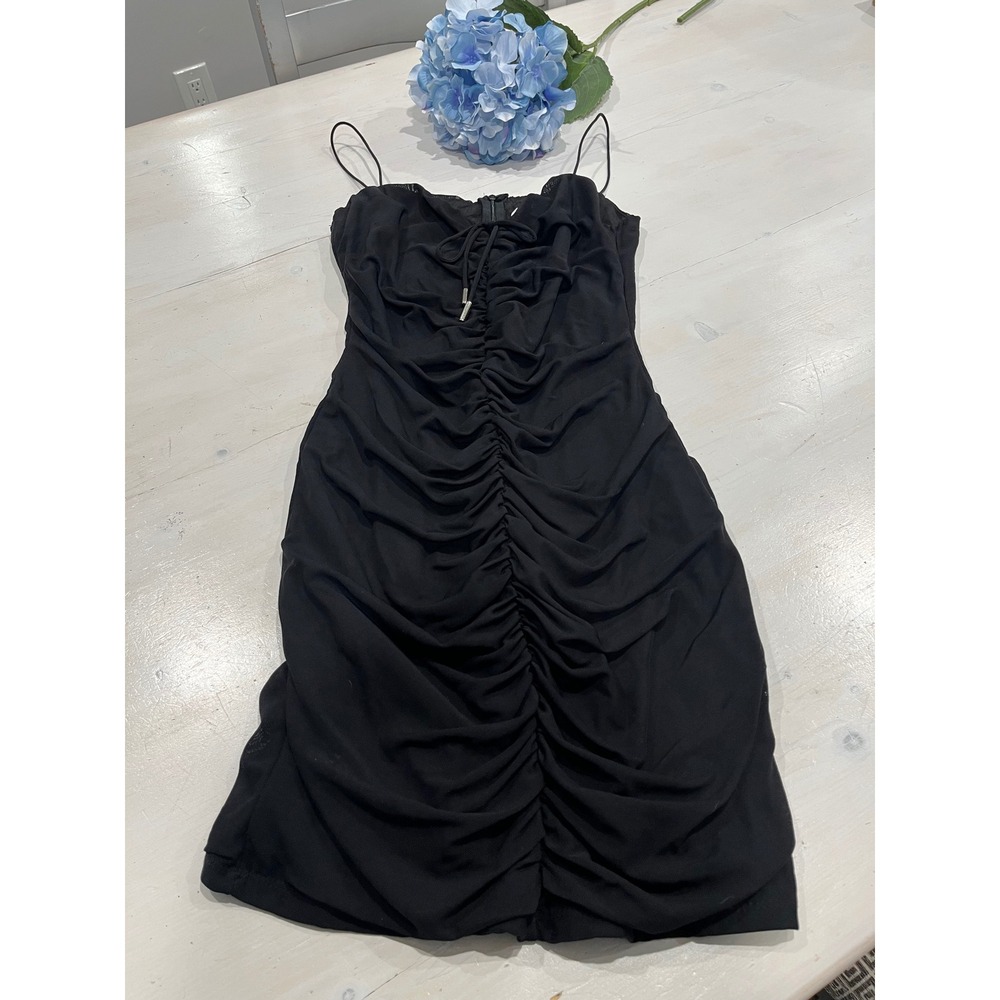 THATS SO FETCH Ruched Bodycon‎ Dress Sleeveless Mini Party Black Size 8